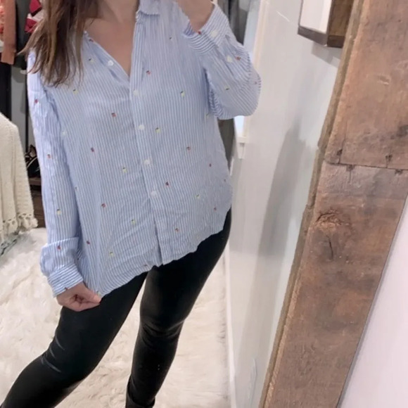 Time and Tru blue striped shirt size XLarge - Picture 3 of 10